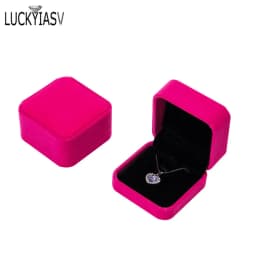 1 PC High Quality Storage Presentation Necklace Pendant Jewelry Box Velvet Case Earrings Plastic Display Box 12 Colors