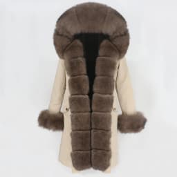 OFTBUY X-long Parka Waterproof Outerwear Real Fur Coat Winter Jacket Women Natural Fox Fur Hood Luxury Outerwear Detachable New