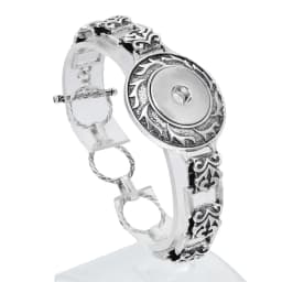 Wholesale 18mm Snap Bracelets High Quality Metal Silver Color Snap Button Bracelet Bangle Adjustable Chain Bracelets