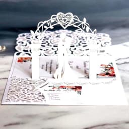 10/20Pcs White Gold Pearl Paper Laser Cut Wedding Invitations Card European Wedding Bridal Shower Decor Gift Greeting Card Kits