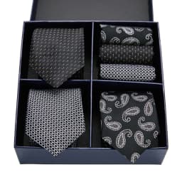 Gift box packing Silk Ties For Men Novelty Hanky Set 3 Styles Men's Tie Formal Red Cravat for Wedding Business Necktie