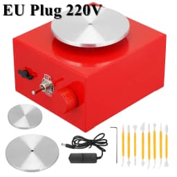 Electric Pottery Wheel with LCD Display 25CM 350W Pottery Wheel Ceramic Work Clay DIY Craft Dual Control Removable ABS Basin