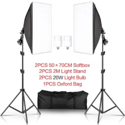 Photography 50x70CM Softbox Lighting Kits Professional Light System With E27 Photographic Bulbs Photo Studio Equipment