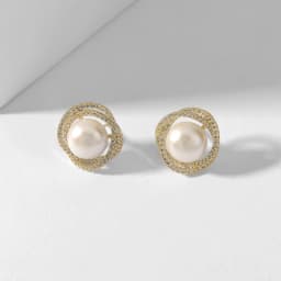 2020 Trendy Unusual Geometric Whirlpool Shape Pearl Clip on Earrings for Woman Non Pierced Exquisite Fashion Jewelry Party