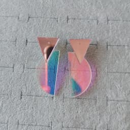 FishSheep Colorful Acrylic Geometric Star Moon Butterfly Drop Earrings For Women Cute Transparent Laser Dangle Earrings Jewelry