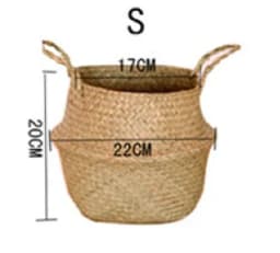Woven Dirty Storage Seagrass Wickerwork Rattan Hanging Flower Pot Plant Organizer Garden Gadgets Holder Кашпо Для Цветов