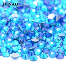 JUNAO 100 Gross Wholesale SS6 8 10 12 16 20 30 AB Glass Rhinestone Bulk Flatback Crystals Round Nail Strass Stone For DIY