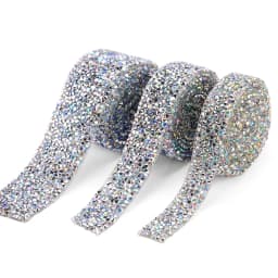 Rhinestones Tape Trim Hot Fix Strass Crystal Sewing Ribbon Appliques DIY Rhinestone For Decorations Trim Garment Accessories