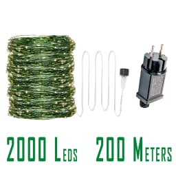 200M 2000LED Green Wire Fairy String Light Garland With Waterproof For Christmas Outdoor Wedding Garden Patio Room Decoration