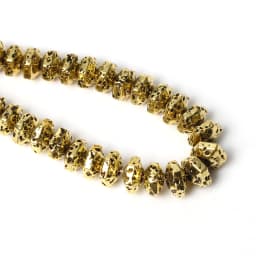 Natural Facete Lava Rock Hematite Stone Gold Plated Rondelle Loose Beads for Jewelry Making DIY Handmade Bracelets Charms 15''