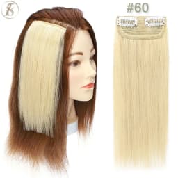 TESS Clip In Human Hair Extensions 100% Natural Extension Hair Clip 8cm Hairpiece Replenish Hair Volume Clip In Natural Hair