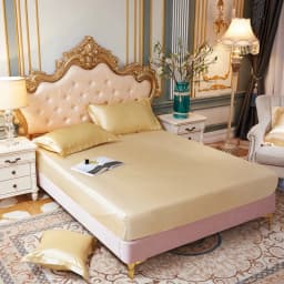 Satin Rayon Fitted Sheet Solid Color Mattress Cover With Elastic Band Bed Sheet High-End Home Hotel Bedding Fit Sheet