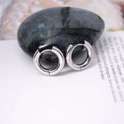 Chunky Thick Stainless Steel Huggie Hoop Simple Piercing Small Black Women Man Big Circle Hoops Earring Round Jewelry