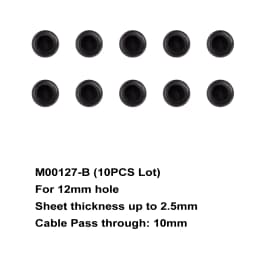 Flexible Rubber Grommet for Cable Hole Cover, Wire Organizer, Cable Pass Through, Round Gasket Black