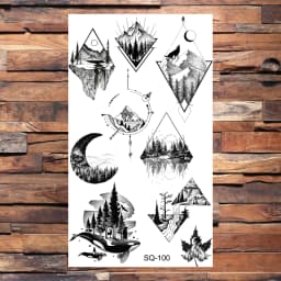 Badge Pirate Temporary Tattoos For Men Adults Realistic Infinite Pirate Ship Lighthouse Fake Tattoo Sticker Body Arm Tatoos DIY