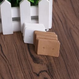 100Pcs Blank Kraft Paper Ear Studs Earring Display Cards Mini Price Label Tag Jewelry Cards DIY Project Storage Cards