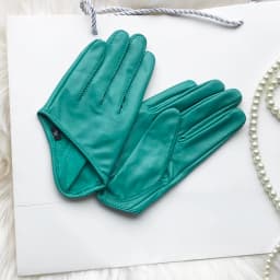 Sunscreen Gloves Women's Single Genuine Leather Half-palm Gloves Real Sheepskin Stage Show Driving gloves No Lining