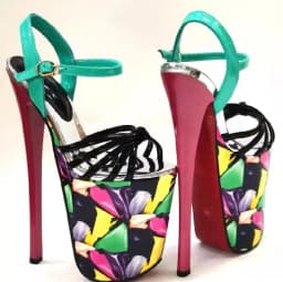 Summer 19cm Metal Thin High Heels Sandals Female Platform Women's Shoes Narrow Band Steel Pipe Dance Buckle SM Stripper Pumps