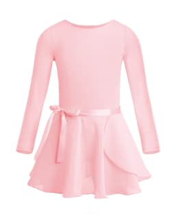 ChicTry Kids Ballet Tutu Dance Class Performance Dress Children Girls Gymnastics Leotard Dancewear Clothes with Tied Skirt Set
