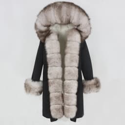 OFTBUY X-long Parka Waterproof Outerwear Real Fur Coat Winter Jacket Women Natural Fox Fur Hood Luxury Outerwear Detachable New