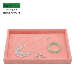 Pink Velvet B/M/S Necklace Earrings Storage Box Showcase Jewellery Stand Holder Ring Jewelry Display Organizer Case Tray Holder