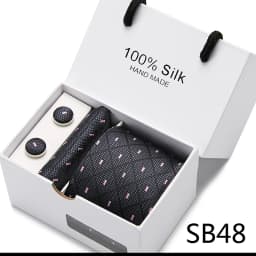 Brand 100% Silk Ties Gift box Office Men Classic Party Wedding striped 7.5cm Silk Wedding Floral Tie Necktie Handkerchief Set