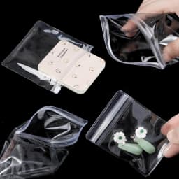 50pcs PVC Self Sealing Plastic Jewelry Zip Lock Bags Thick Clear Ziplock Earrings Packaging Storage Bags Universal Pouches