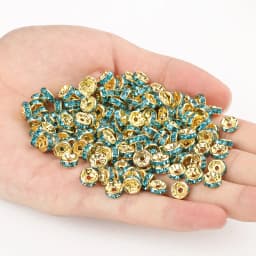 50pcs Brass Crystal Rhinestone Spacer Beads 4/6/8mm Gold Silver AB Color Rondelle Jewelry Makings Findings Bracelet Accessories