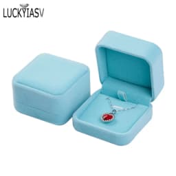 1 PC High Quality Storage Presentation Necklace Pendant Jewelry Box Velvet Case Earrings Plastic Display Box 12 Colors