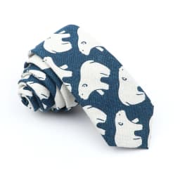 High Quality Cute Linen Cartoon Tie For Men Cat Polar Bear Watermelon Waves Printed Funny Gift Animal Narrow Striped Slim Cravat