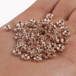 50pcs Brass Crystal Rhinestone Spacer Beads 4/6/8mm Gold Silver AB Color Rondelle Jewelry Makings Findings Bracelet Accessories