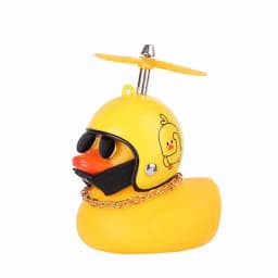 Car Duck With Helmet Broken Wind Pendant Small Yellow Duck Road Bike Motor Helmet Riding Cycling Accessories Without Lights