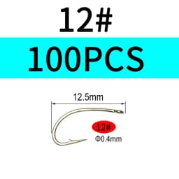 Vampfly 50PCS/100PCS Scud Midge Nymph Caddis Fly Tying Hooks Dry Fly /Wet Fly Hook Bronze Color For Tying Fresh Water Flies