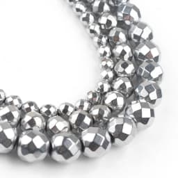 46 Style Natural Stone Bead Gold Silver Color Hematite Round Faceted Beads For Jewellery Making Bracelet Necklace 15'' Strands