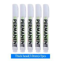 Leto 5/6/10/12Pcs White Waterproof Marker Pen Graffiti Paint Oil Car Tire Permanent 1.0/3.0mm Tip Graffiti Artist Supplies