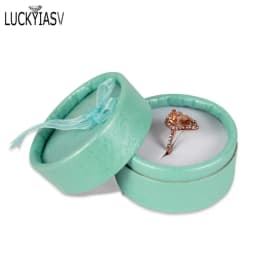 Wholesale 24pcs/lot Multi-color Bow Small Round Ring Box Stud Earrings Jewelry Box Gift Box For Ring Display Jewelry Earring Box