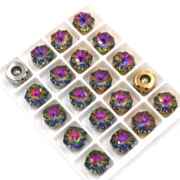 10pcs/Bag 8mm/10mm Fat Square Shape Glass Strass Crystal Sewing Claw Rhinestones Diy Clothing Accessories