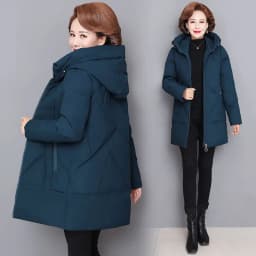 Hooded Thick Down Jacket Female 2025 New Middle Aged Mother Cotton Winter Coat Grandmother Wear Plus Size Long Parka Women 6XL
