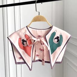 Printed Shawl Fake Collar Women Detachable Collars Big Lapel False Collar Shirt Thin Shawl Kragen Sahte Yaka Kraagje Nep Dames