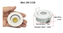 COB LED Downlight Spot Light 3W 5W 7W 10W Dimmable 220V Black Silver White Finish