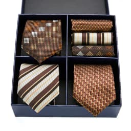 Gift box packing Silk Ties For Men Novelty Hanky Set 3 Styles Men's Tie Formal Red Cravat for Wedding Business Necktie