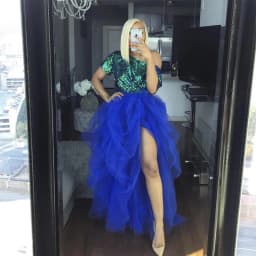 Women Tutu Long Skirt Front Split Layered Tulle Maxi Puffy Skirts Floor Length Wedding Night Out Party Club Clothes