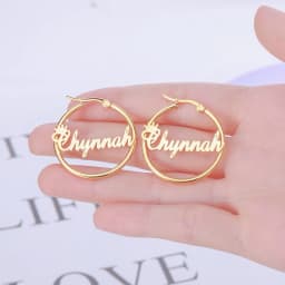 Sipuris Stainless Steel Personalized Customize Name Hoop Earrings Jewelry For Women Circle Earring Fashion 30-60 MM