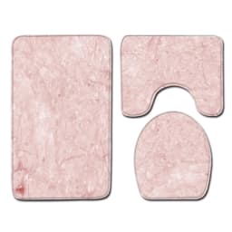 Marble Floor Mat for Bathroom Decor, Door Mat, Waterproof Carpet, Toilet Seat Cover, 3 Piece Set