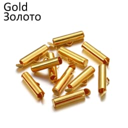 30-50Pcs Crimp End Beads Beading Slide On End Clasp Buckles Tubes Slider End Caps For DIY Jewelry Connectors Making Accessories