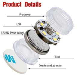2pcs Car Interior Touch Light 5LED Mini Roof Reading Bulb Ceiling Dome Trunk Armrest Box LED Home Kitchen Closet Cabinet Blinker