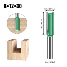 3mm-20mm Diameter 8mm Shank Straight Bit Tungsten Carbide Single Double Flute Router Bit Wood Milling Cutter For Woodwork Tool