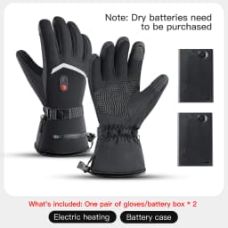 Electric heating gloves for winter skiing, heating gloves for motorcycles, warm and waterproof with battery box, and heating glo