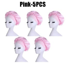 High Elastic Satin Solid Sleeping Hat Hair Care Bonnet Nightcap Multi-color Reusable Women Home Sleeping Cap Accessories