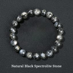 JD Natural Black Spectrolite Flash Smooth Beaded Bracelet Women Men 6 8 10mm Labradorite Stone Stretch Bracelets Yoga Jewelry